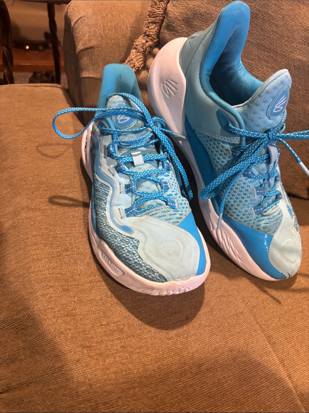 Curry Flow 11Under Armour Light Blue and White Men's Athletic Sneakers